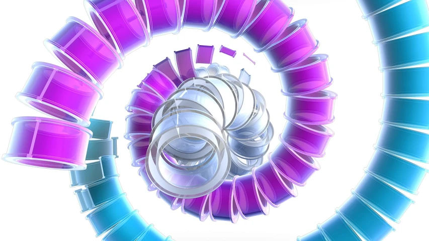 a spiral of purple and blue ribbons on a white background, a 3D render, by Julian Allen, behance contest winner, 3d ios interface design jony ive, hd screenshot, 3 d icon for mobile game, colorful glass art