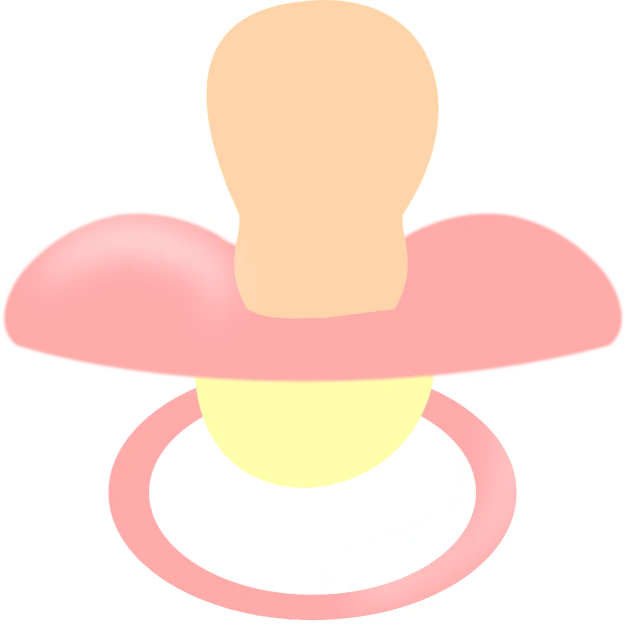 a pacifier in the shape of a man's head, a digital painting, by Ai-Mitsu, [ [ soft ] ], pink body, pregnancy, bun )