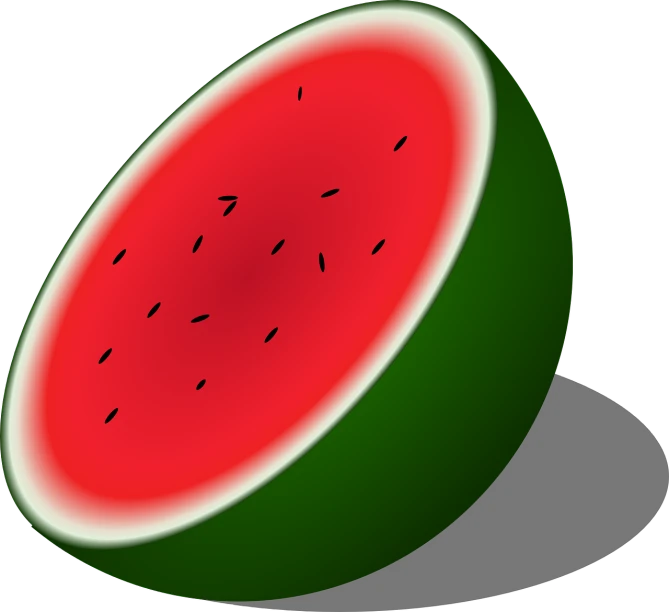 a slice of watermelon sitting on top of a table, a digital rendering, by Gusukuma Seihō, pixabay, hurufiyya, !!! very coherent!!! vector art, quarter view, birds - eye view, animation still