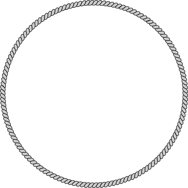 a white rope circle on a black background, a stipple, deviantart, metal border, uploaded, large chain, no outline