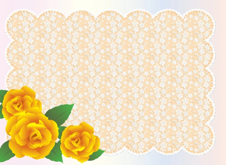 a bunch of yellow roses sitting on top of a table, a picture, sōsaku hanga, lace, made in adobe illustrator, wall ], vivid)