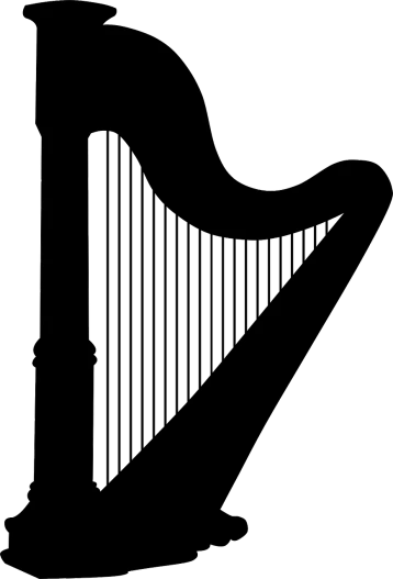a black and white image of a harp, a raytraced image, inspired by Lorentz Frölich, reddit, ascii art, low quality grainy, elevation, colored accurately, kda
