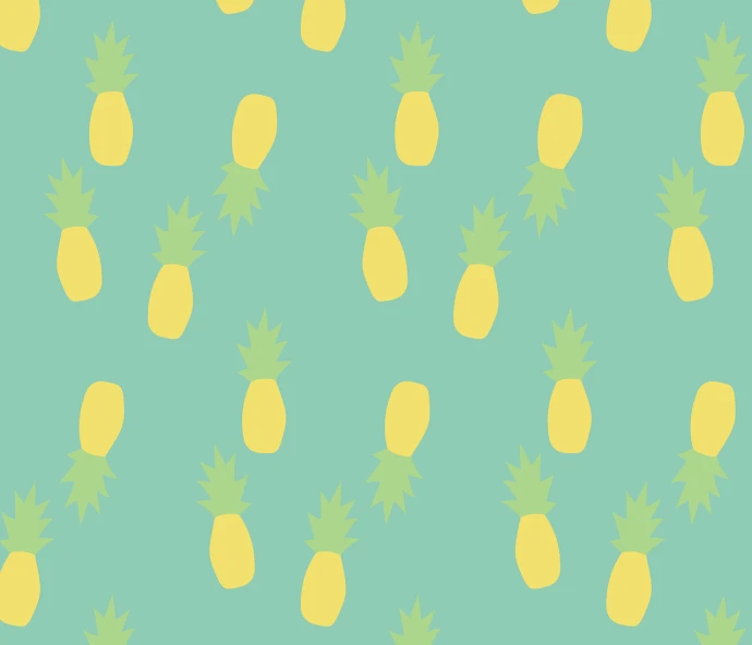 a pattern of pineapples on a blue background, a picture, tumblr, yellow background, pale green background, banner, july