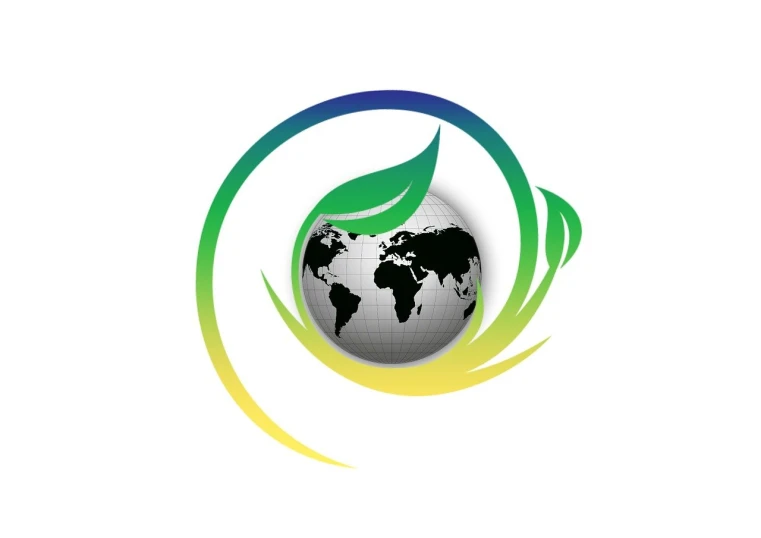 a globe with a green leaf on top of it, a picture, logo graphic design, 2 1 st century, jia, carbon