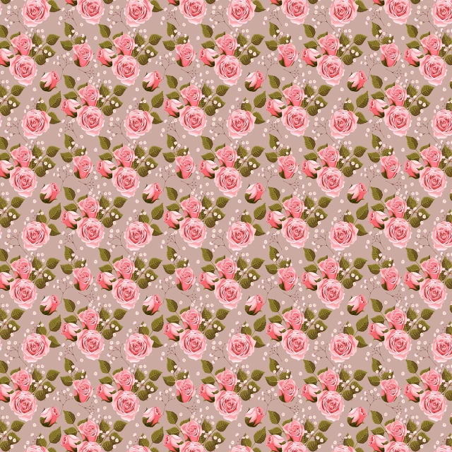 a pattern of pink roses and green leaves, naive art, brown background, vintage - w 1 0 2 4, made in adobe illustrator, screenshots