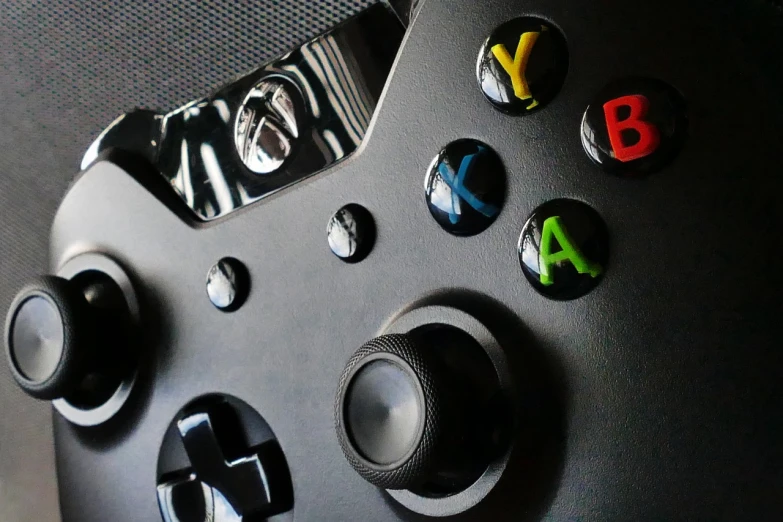 a close up of a video game controller, by Jason Felix, x - box, avatar image, controllers, high contrast!
