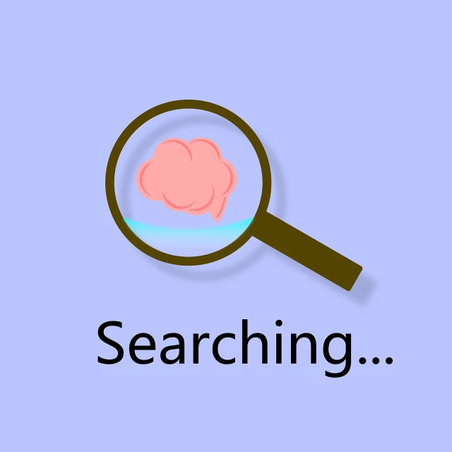 a magnifying image of a brain under a magnifying glass, trending on pixabay, conceptual art, on a pale background, wikihow illustration, looking for clues, wearing a pink head band