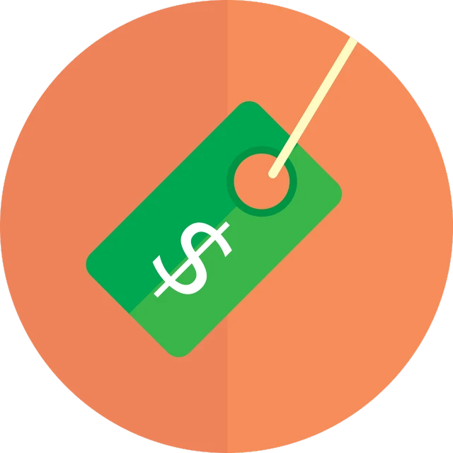 a green tag with a dollar sign on it, pixabay, conceptual art, flat color and line, cane, banknote, round