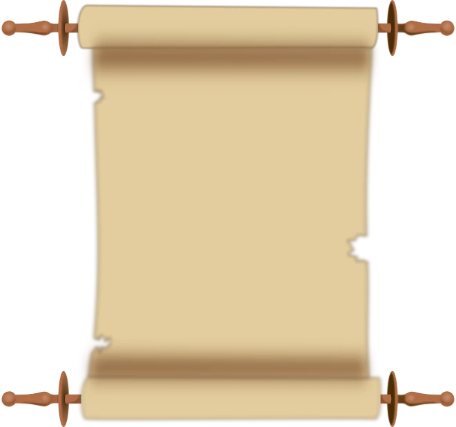 a scroll with a wooden handle on a white background, a screenshot, by Viktor de Jeney, pixabay, conceptual art, hebrew, 3 2 x 3 2, pirates, brown background