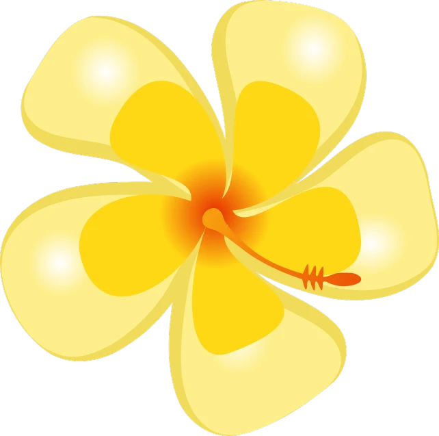 a yellow flower on a white background, an illustration of, sōsaku hanga, tropical color scheme, kauai, translucent, various posed