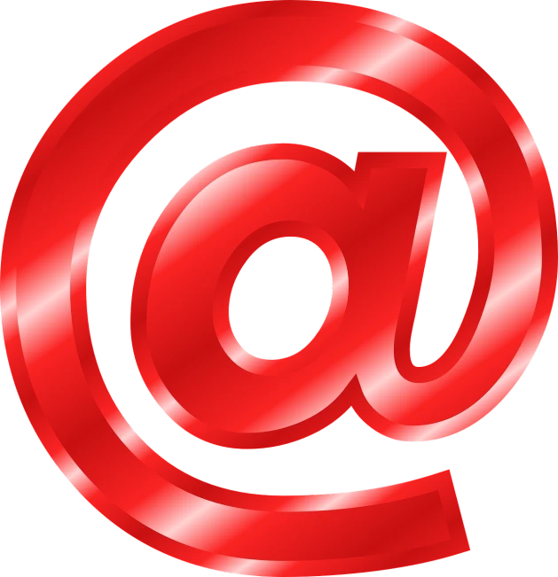 a red email symbol on a black background, a digital rendering, computer art, digitalt art, metal font, imvu, jpeg artifact