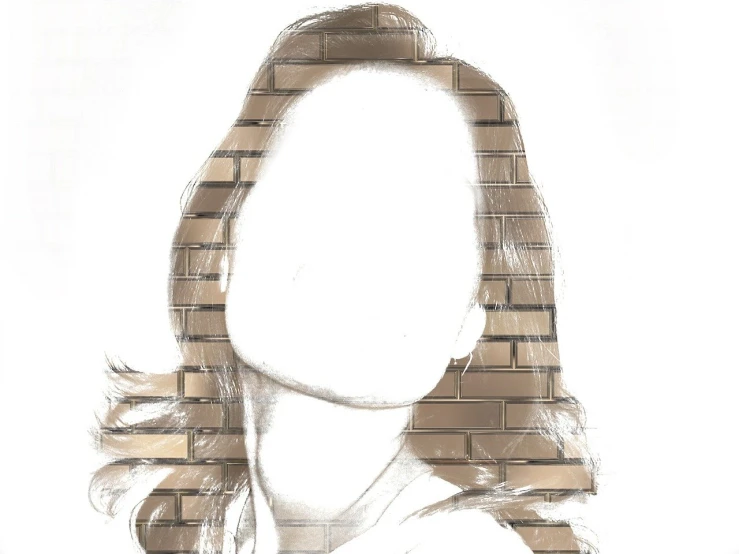 a drawing of a woman with long hair, a picture, conceptual art, hiding behind a brick wall, headshot photo, clear silhouette, headshot photograph