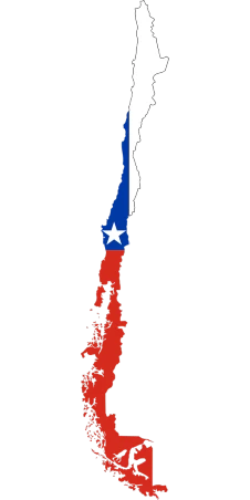 a map of chile with the flag of the country, by david rubín, conceptual art, amoled wallpaper, tearing, really long, view from the bottom