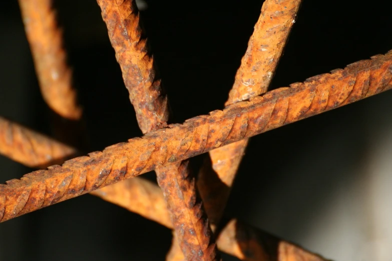 a close up of a rusty piece of metal, a macro photograph, by Jan Konůpek, grid and web, stanchions, close-up product photo, cross hatched