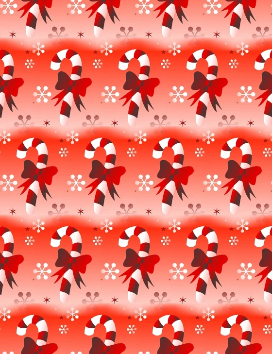 a pattern of red and white bows and snowflakes, a digital rendering, sōsaku hanga, candy worms, wrapped thermal background, melting in coral pattern, lollipop