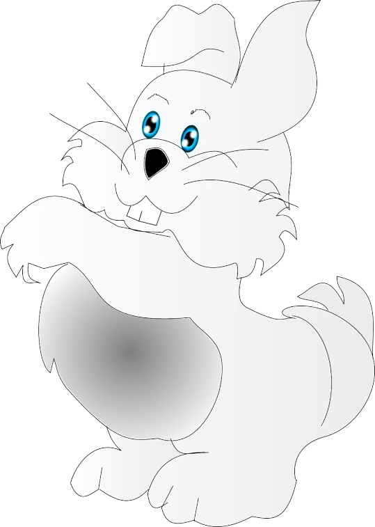 a drawing of a cat with blue eyes, lineart, fat bugs bunny, !!! very coherent!!! vector art, waving and smiling, white long hair