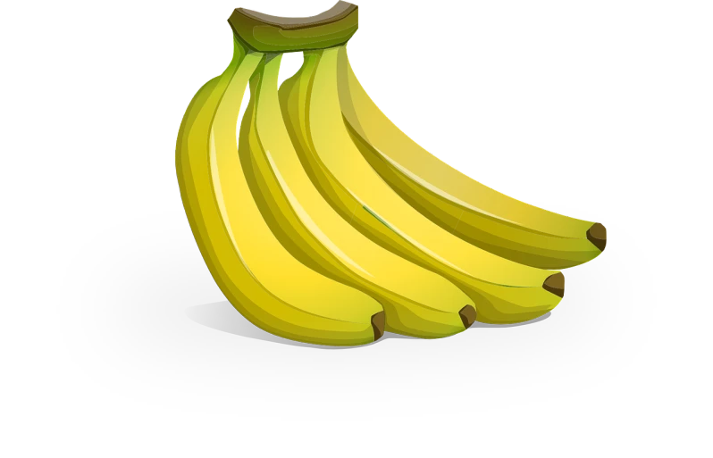 a bunch of bananas sitting next to each other, a cartoon, pixabay, shadow, digital art - w 640, fan art, edible