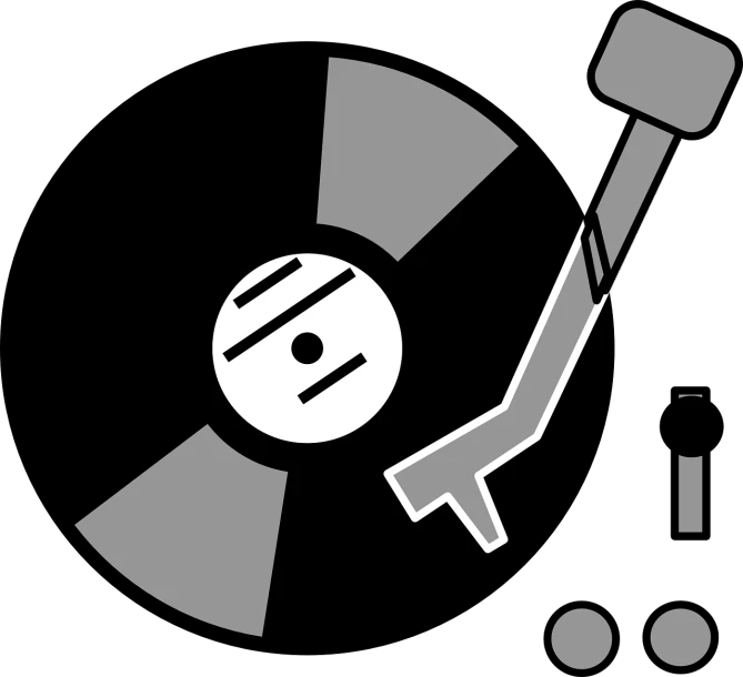 a black and white image of a record and a pencil, vector art, trending on pixabay, nuclear art, attacking with axe, on a flat color black background, from metal gear, paddle and ball