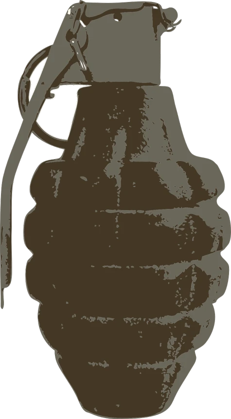 a drawing of a hand holding a grenade, by Alfons von Czibulka, pixabay, digital art, beer bottle, brown color, gray, mule