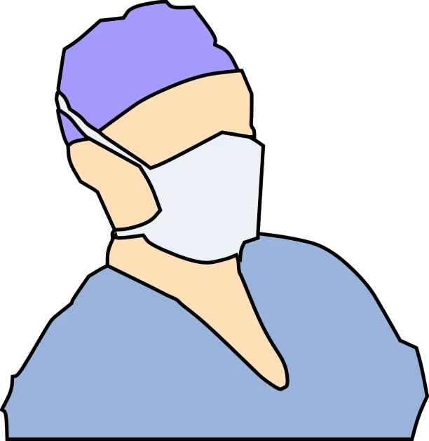 a close up of a person wearing a surgical mask, by Gina Pellón, pixabay, cel shaded vector art, nurse scrubs, famous chef gordon ramsey, stock photo