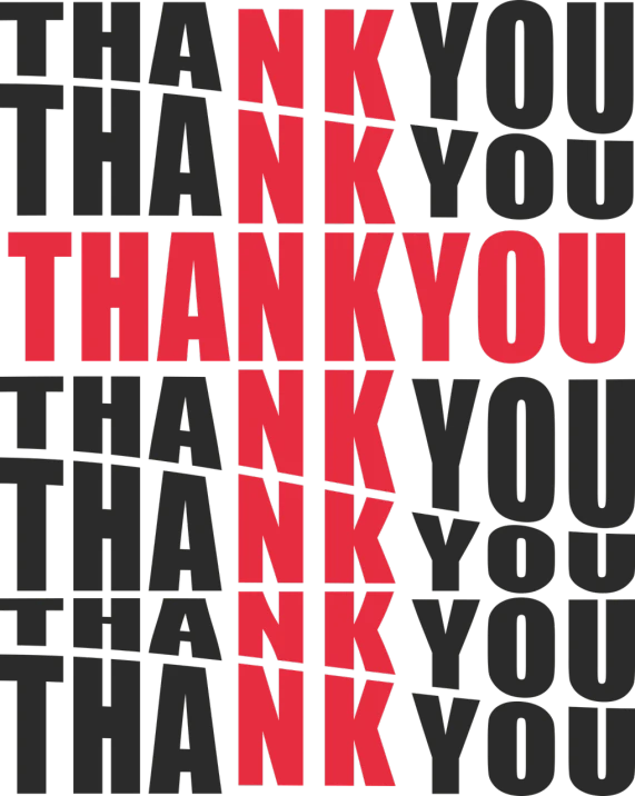 a thank card with the words thank you, a poster, inspired by Frank Miller, shutterstock contest winner, international typographic style, black and red only, 2 0 1 0 photo, red cross, 2 0 2 2 photo