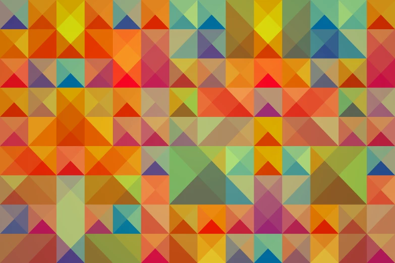 an image of a colorful geometric pattern, pixel art, geometric abstract art, intricate triangular designs, solid background, warm coloured, various colors