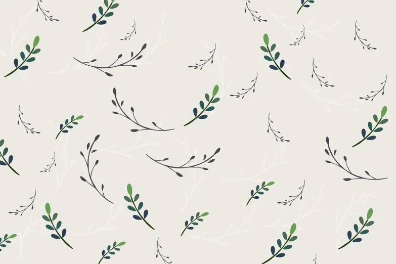 a pattern of branches and leaves on a white background, a minimalist painting, on a pale background, tileable, flat grey background, background image