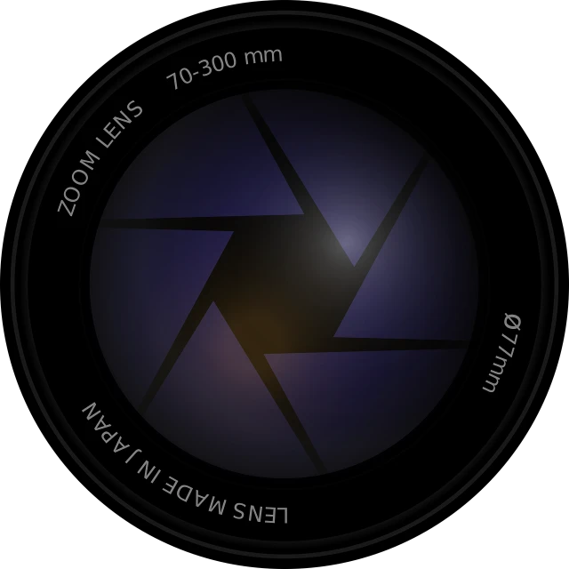 a close up of a camera lens on a black background, a picture, by Tom Carapic, art photography, sharp focus vector centered, focus illustration, gradient aperture, 7 0 mm photo