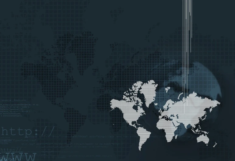 a computer screen with a world map on it, a digital rendering, digital art, vector background, dark abstract background, 1128x191 resolution, desktop wallpaper