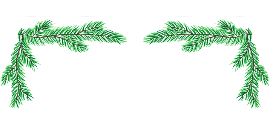 a pair of pine branches on a black background, a screenshot, inspired by Luigi Kasimir, reddit, ( ( glitch art pixel sorting ) ), ((oversaturated)), [ overhead view ]!!, orgnic headpiece