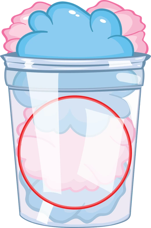 a cup of ice cream with pink and blue toppings, a digital rendering, no - text no - logo, bubbling ooze covered serious, find the hidden object, hero shot