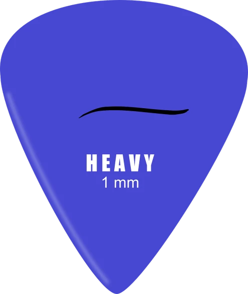 a blue guitar pick with the words heavy on it, by Wayne England, pixabay, hurufiyya, 1km tall, package cover, 14mm, helvetica