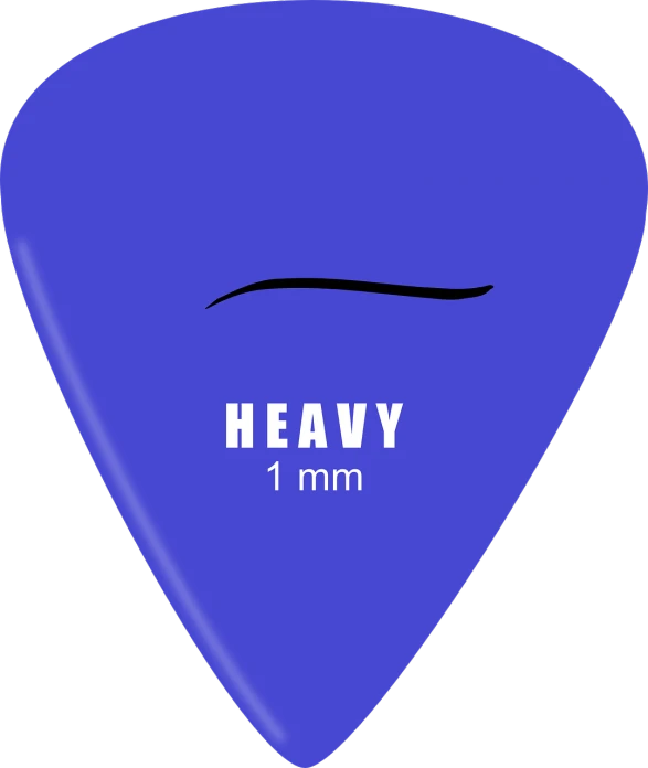 a blue guitar pick with the words heavy on it, by Wayne England, pixabay, hurufiyya, 1km tall, package cover, 14mm, helvetica