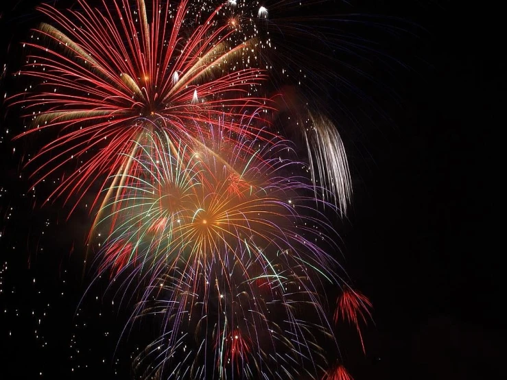 a bunch of fireworks that are in the sky, a picture, by Emanuel Witz, istockphoto, 2006 photograph, half - length photo, prize winning color photo