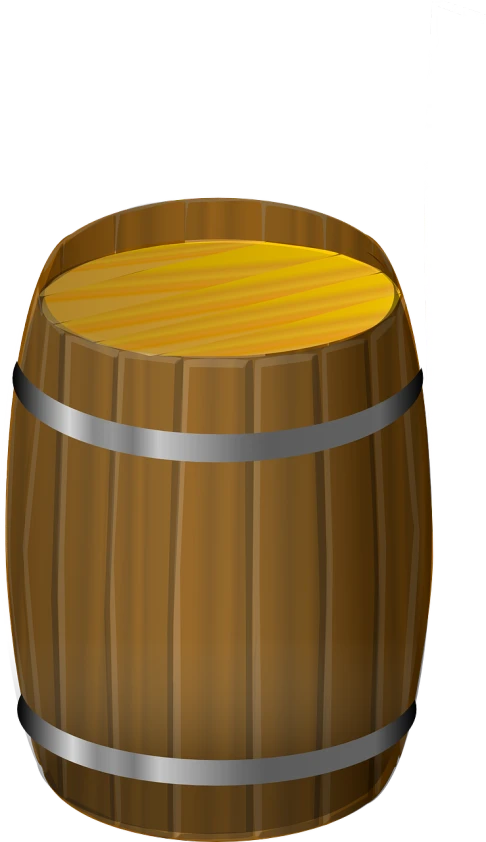 a wooden barrel on a white background, a digital painting, inspired by Shūbun Tenshō, lemon, background(solid), wooden banks, an instrument