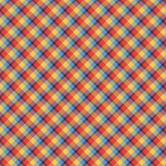 a plaid pattern in red, yellow, blue and green, inspired by Steve Argyle, trending on pixabay, digital art, orange and blue colors, 1024x1024, circus background, dark blue and red