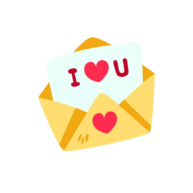 an envelope with i love you written on it, letterism, discord emoji, romantic!!!, ad image