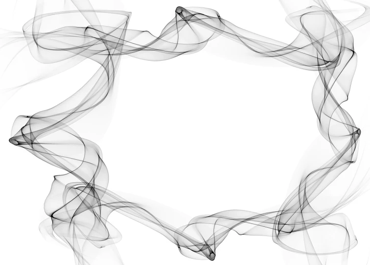 a black and white photo of smoke on a white background, an abstract drawing, generative art, willowy frame, inside stylized border, stylized thin lines, fractal waves