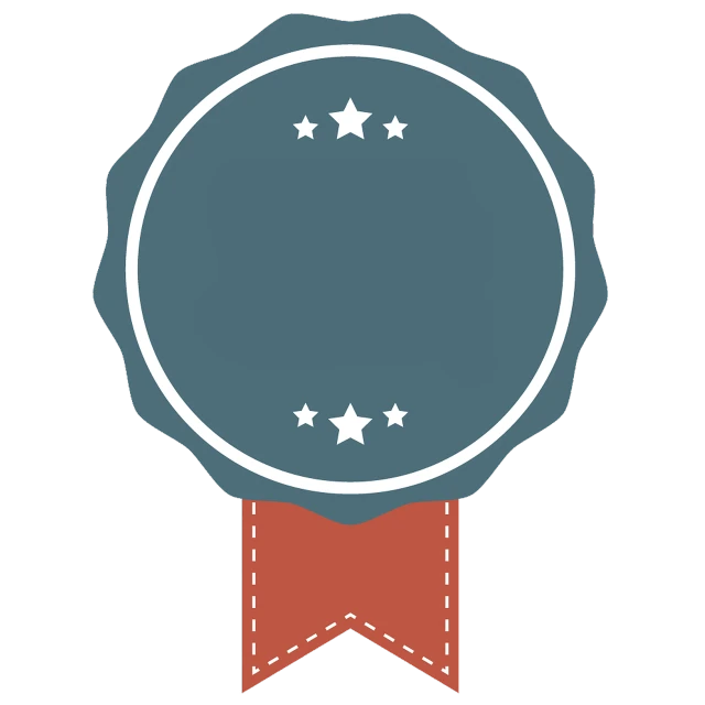 a badge with stars and a ribbon around it, inspired by Masamitsu Ōta, pixabay contest winner, digital art, simple shape, lapel, simple stylized, b