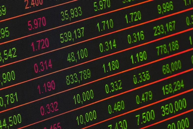 a close up of a computer screen with a lot of numbers on it, by Andries Stock, trading stocks, high res photo, trading, unedited