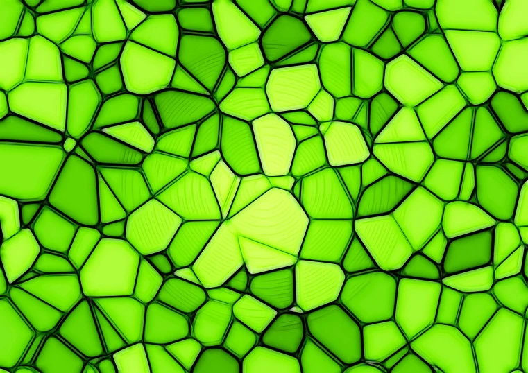 a bunch of green cubes sitting on top of each other, a mosaic, generative art, stained glass style, organic shape, microscopic photo