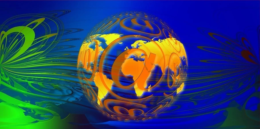 a large egg sitting on top of a table, a digital rendering, panfuturism, continents, background yellow and blue, whirling, several continents