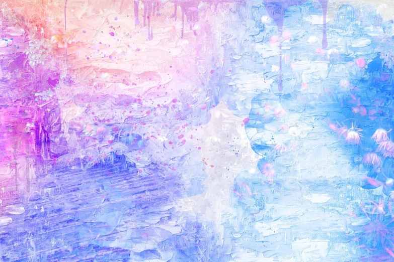 a painting with different colors of paint on it, a digital painting, inspired by Yanjun Cheng, shutterstock, metaphysical painting, soft blue and pink tints, 4 k hd wallpaper illustration, frost on the canvas, palette knife background