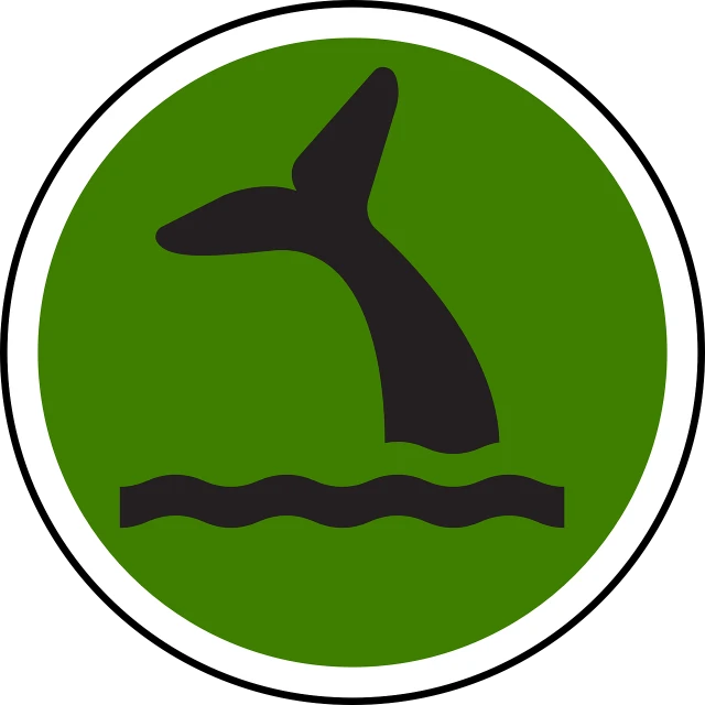 a black whale fin sticking out of the water, a digital rendering, by Joe Sorren, pixabay, green and black color scheme, military insignia, fascist, normandy