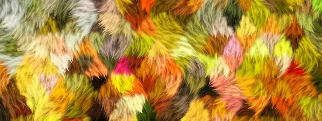 a close up of a bunch of colorful fur, digital art, inspired by Anna Füssli, trending on pixabay, autumnal, wallpaper”, high quality screenshot, tufty whiskers