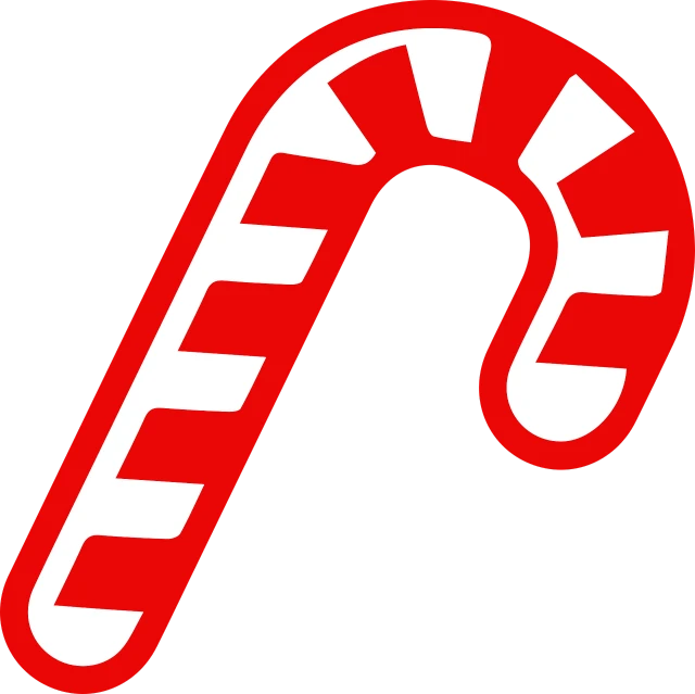 a red and white candy cane on a black background, a screenshot, pixabay, sōsaku hanga, cutie mark, side view of a gaunt, wheres wally, fully colored