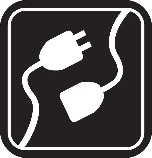 a black and white picture of a computer mouse, computer art, charging plug in the chest, webdesign icon for solar carport, istockphoto, electrical wires
