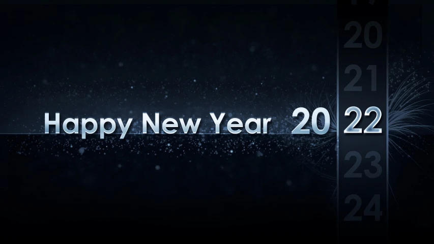 a happy new year wallpaper with fireworks, by Adam Marczyński, digital banner, 2010, trailer, with a blue background