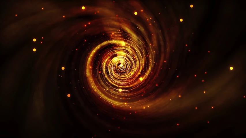 an image of a spiral in the dark, digital art, ornate galactic gold, glowing fire background, high definition photo, sci fi