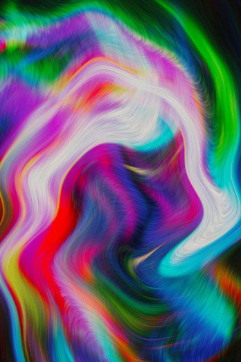 a close up of a colorful swirl on a black background, a digital painting, generative art, clouds of vivid horse-hair wigs, neon background, full of colour 8-w 1024, 8k resolution.oil on canvas